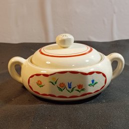Vintage Japanese Ceramic Lidded Sugar Bowl (NM)
