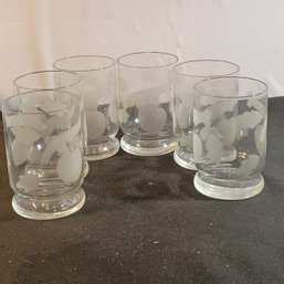 Vintage Etched Juice Or Cocktail Tumbler  (NM)