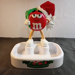 Vintage 1999 M&M's Talking Animated Christmas Candy Dish Featuring The Red M&M Character (NM)