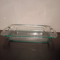 Vintage Pyrex Baking Pan W/ Handles C233 Aqua 9' X 13' 3 QT Casserole Dish USA (NM)