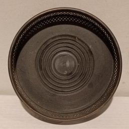 Vintage Silver-plated Wine Tray/coaster With A Decorative Perforated Rim (NM)