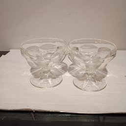 Vintage Federal Glass Colonial Panel Clear Glass Footed Sherbet Pedestal Cup Dish (NM)