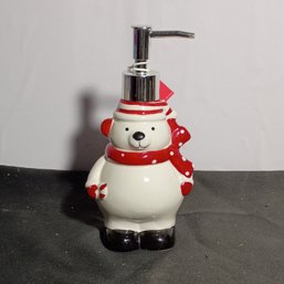 Christmas-themed Ceramic Polar Bear Soap Dispenser By Home Essentials (NM)