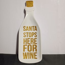 White Ceramic Spoon Rest By Tri-Coastal Design, Part Of A 'Santa Glitter' Collection (NM)