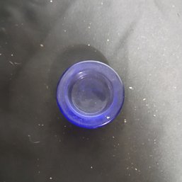 Vintage Blue Glass Tealight Holder (NM)