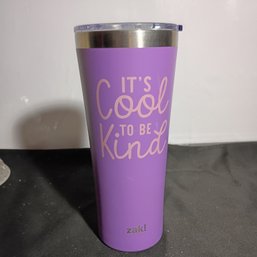 30 Oz Purple Stainless Steel Tumbler By Zak Designs Featuring The Phrase 'It's Cool To Be Kind' (NM)