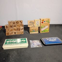 Vintage All Night Media Rubber Stamp Set, Featuring Various Animals, Decorative Patterns (NM)