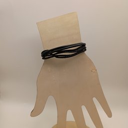 Handmade Multi-Strand Boho Black Leather Cord Adjustable Wrap Bracelet (NM)