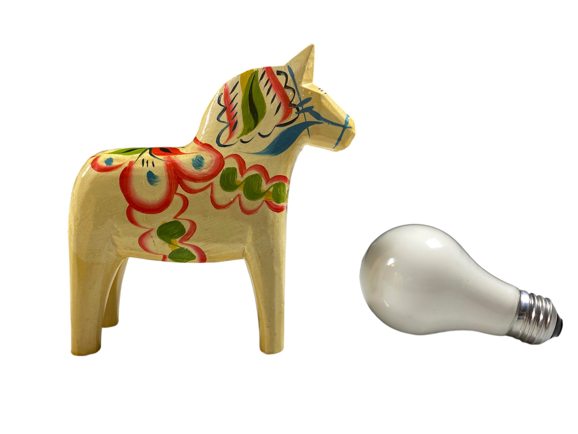 Cheval Dala Suédois Vintage - Sculpté Et Peint à La Main - Grannas Olsson