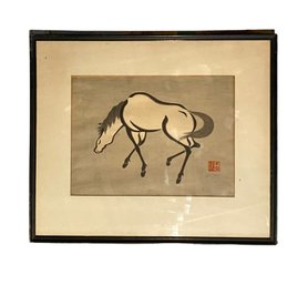 Wood Block Japanese Horse Prints Urushibara Mokuchu
