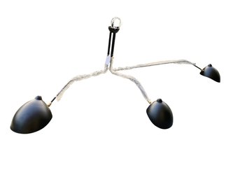 Brand New Reproduction Serge Mouille Three Arm Ceiling Light
