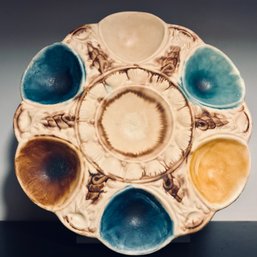Antique Majolica Oyster Plate Attr Minton