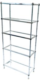 Elegant Vintage Etagere In Brass, Chrome, Glass