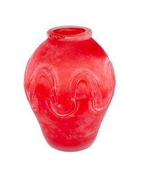 Bisazza Red Corroso Glass Urn, Italy