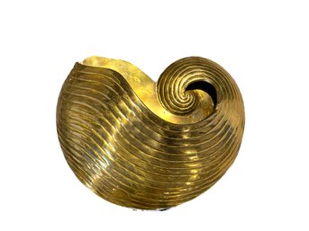 Brass Nautilus Shell Wall Decor Planter