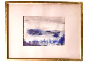 Modern Oil Painting On Paper In A Gilt Frame
