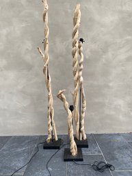 Three Modernist Twisted Vine Lamps