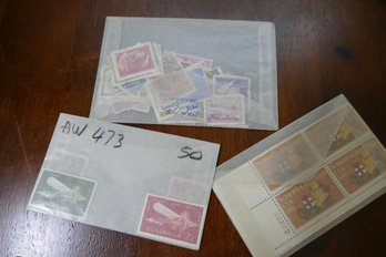 Assorted Vintage & International Postage Stamp Lot  Australia First Airmail, 1981 Christmas & Worldwide Stamp