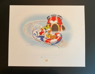 Disney Commemorative Lithographs 'Drenched In Fun With Daisy And Donald' And 'There's Nothing Like A Duck In