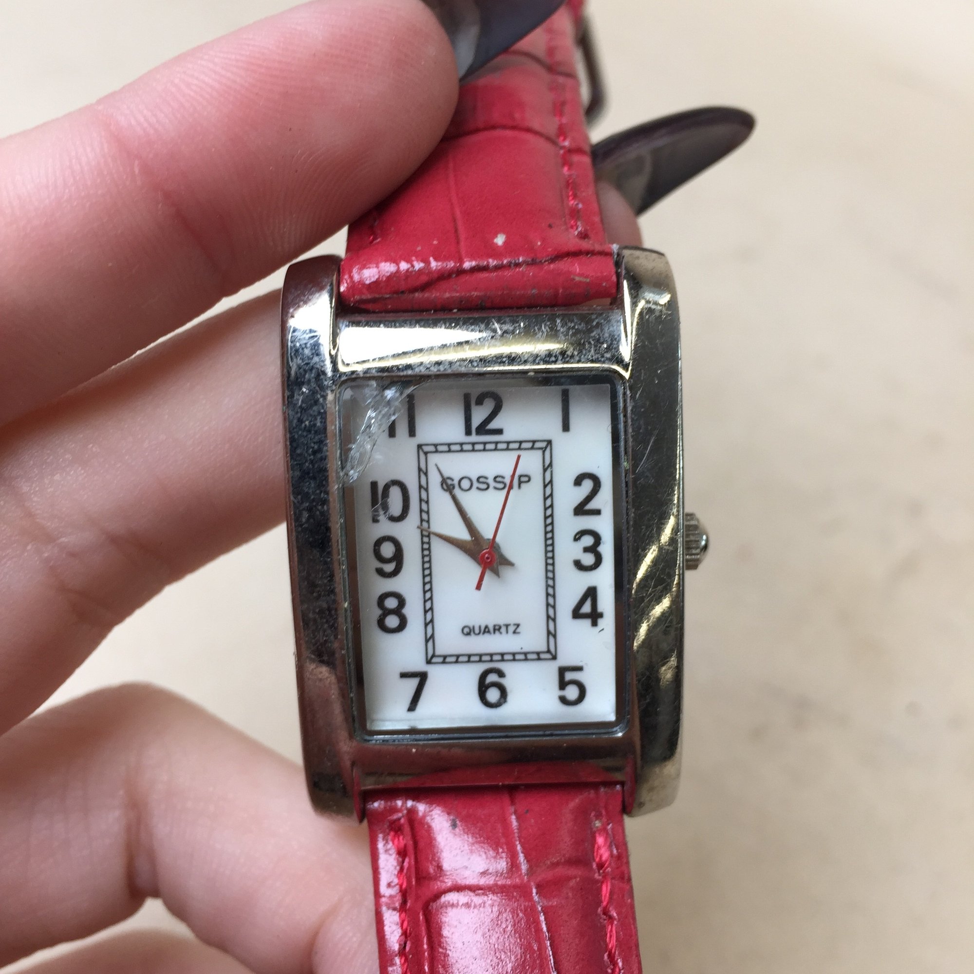 Vintage Gossip Wrist Watch With Red Band #33508 | Auctionninja.com