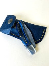 Hand Crafted Damascus Steel Knife With Leather Sheath 4