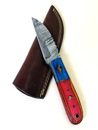 Hand Crafted Damascus Steel Knife With Sheath 14
