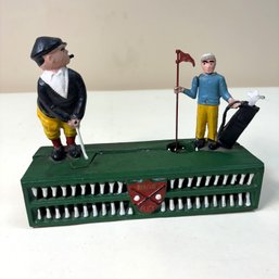 Vintage Mechanical Cast Iron Coin Bank, Putt Golf