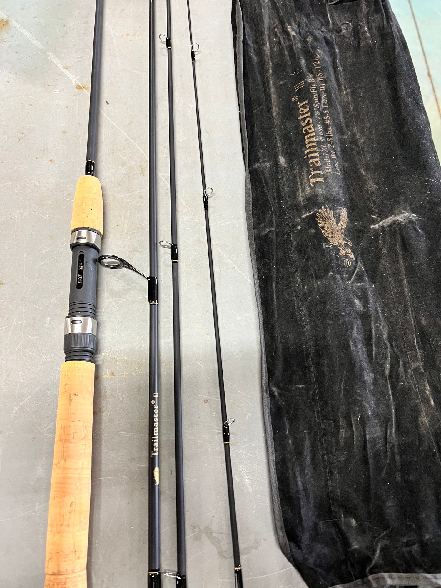 eagle claw trailmaster fishing pole Fly Rod 6 Pc. 86 M The Eagle Claw Trailmaster Travel/Pack Rods feature an IM Trailmaster Spinning Combo, 6'6", Medium,