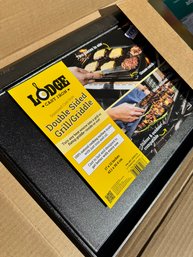 Brand New Lodge Cast Iron Double Sided Grill Griddle 17x12