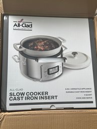 All-Clad 6-in-1 Digital Slow Cooker With A 5-quart Removable Enameled Cast Iron Pot