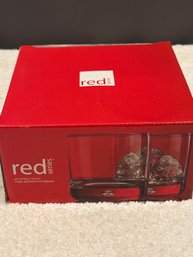 New Red Series Bubble Set Of 4 13.5 Oz Glasses