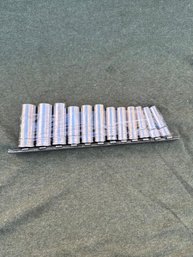 1/4 Drive Snap Socket Set  8-19Mm Metric Vtg SFSM