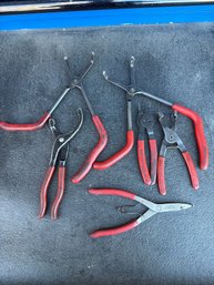 Set Of Six Snap-on Snap On Snap Ring Pliers