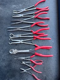 Mac Assortment Of Long Reach Pliers And Hose Pliers