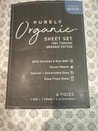 New Queen Set Purely Organic Sheet Set 100% Turkish Cotton