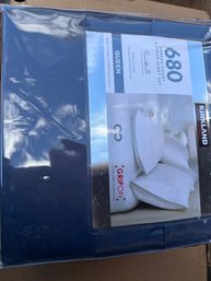 New Queen Sheet Set 680 Thread Count 6pc  Indigo Blue