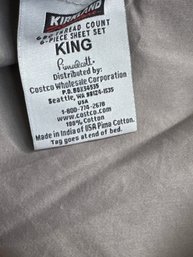 King Sheet Set 680 Thread Count Cotton 6pc Alloy Grey Like New