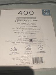 400TC Sateen 6 Piece Egyptian Cotton Light Blue