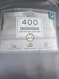 . Gray  Queen Sheet Set Egyptian Cotton Open Pack 400 Thread Count 6pc