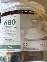 New King Sheet Set 680 Thread Count 6pc Bright White