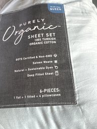 Purely Organic Queen Set Light Blue