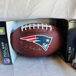 Autographed Patriots Football In Box: Marcus Cannon #61