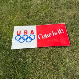 1980 Vintage Coca-Cola Olympic Advertisement Sign