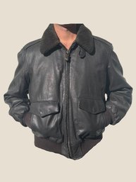 Exceptional LL Bean Made-in-freeport Goatskin Leather, Shearling-lined Aviator's Jacket: Size 44*