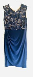 Navy  With Lace Cocktail Dress SZ 12