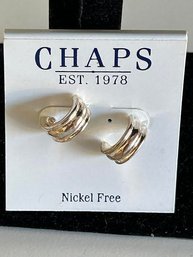 Silver Tone 'Chaps'  NOS Earrings