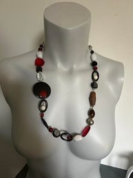 Multi Colors Plastic Beaded Adjustable Necklace