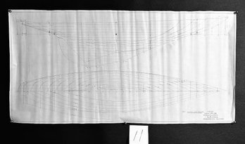 Yacht Drawing 1920-1929 F.M. Hoyt, Naval Architect-Survivor Of Titanic Disaster, Original Drawing 36x18
