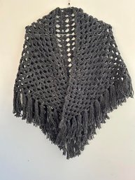 NEW Hand Crochet Charcoal Gray/Black Shawl