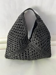 Handmade Crochet Black Shoulder Bag NEW!